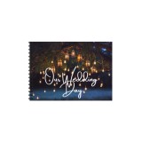 Set Album foto / GuestBook pentru nunta Lights, A4 landscape, pix si dubluadeziv inclus, 3 piese, 50 pagini, accesoriu nunta