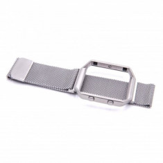 Armband edelstahl magnet loop silber pentru fitbit blaze mit rahmen, , foto