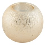 Suport lumanare pastila, ceramica, bej, 8.5x7.5 cm