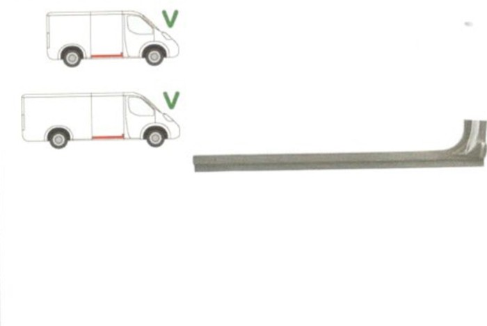 Prag Mercedes Vito, Viano (W639) 01.2003-10.2010 partea Dreapta sub usa culisanta, pt Modelul Scurt si Lung