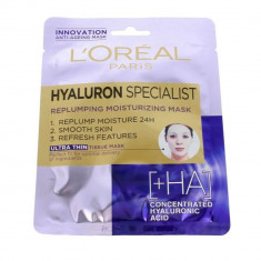 Masca Servetel L'Oreal Paris Hyaluron Specialist, 32 g, Masca Servetel Hidratanta, Masca Servetel Volum Ten, Masca Volum Ten, Masca Servetel cu Acid H