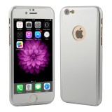 Husa Full Cover 360&deg; (fata + spate + geam sticla) pentru Apple iPhone 6 / 6S, argintiu