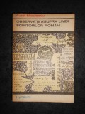 AUREL NICOLESCU - OBSERVATII ASUPRA LIMBII SCRIITORILOR ROMANI