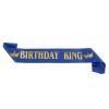Panglica pentru aniversare, flippy, model birthday king, tematica aniversare, 160x9.5 cm, albastru