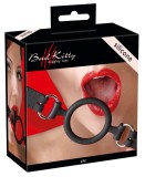 Gag negru in forma de inel pe curele reglabile Silicone Ring Gag, Bad Kitty