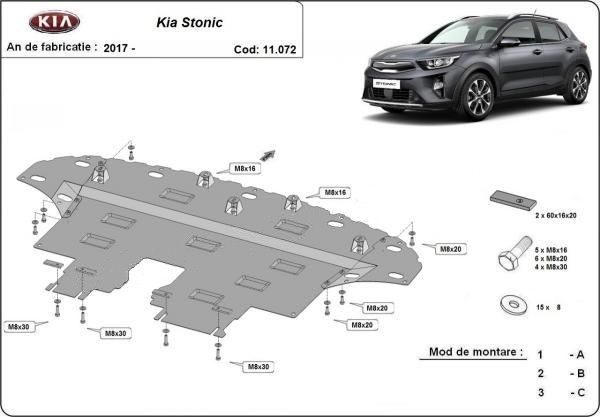 Scut motor metalic Kia Stonic 2017-prezent