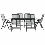 Cumpara ieftin Set de masa pentru gradina, 7 piese, plasa metalica antracit