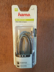 Cablu Hama Mini USB 2.0, dublu ecranat, transparent, 1.80m (SIGILAT) foto