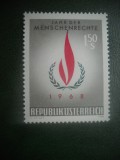HOPCT TIMBRE MNH 917 DREPTURILE OMULUI 1968 - 1 VAL AUSTRIA, Nestampilat