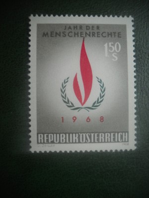 HOPCT TIMBRE MNH 917 DREPTURILE OMULUI 1968 - 1 VAL AUSTRIA foto
