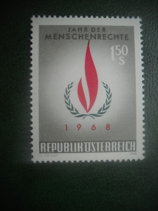 HOPCT TIMBRE MNH 917 DREPTURILE OMULUI 1968 - 1 VAL AUSTRIA