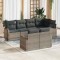 vidaXL Set de canapele pentru grădină cu pernă 7 pcs Gri Rattan poli 3346079
