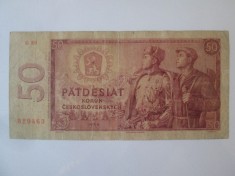 Rara! Cehoslovacia 50 Korun 1964,bancnota din imagini