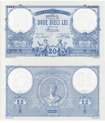 Rom&amp;acirc;nia 20 Lei 2021 Replica Polymer 1881 BNR foto