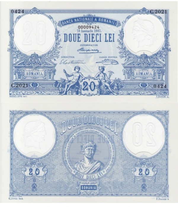 Rom&acirc;nia 20 Lei 2021 Replica Polymer 1881 BNR