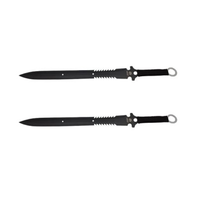 Set doua sabii de vanatoare DEPOX&amp;reg;, Last Ronin, maner textil, 68.5 cm, negru foto