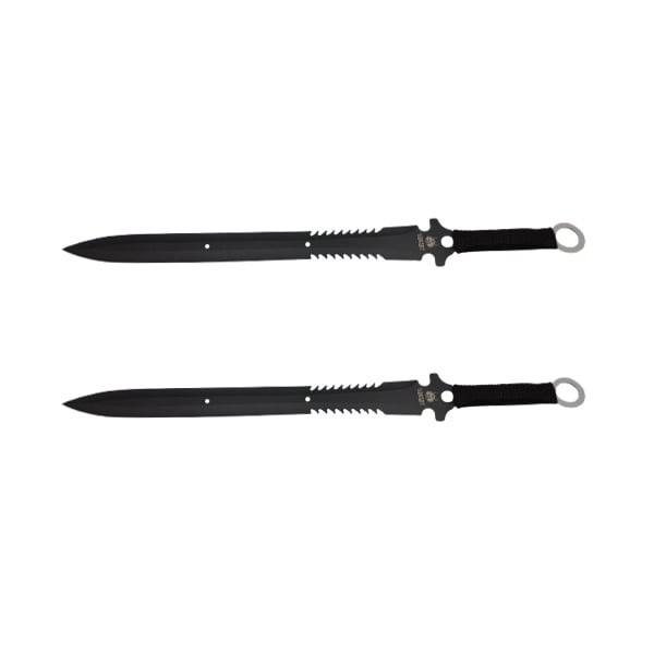 Set doua sabii de vanatoare DEPOX&reg;, Last Ronin, maner textil, 68.5 cm, negru