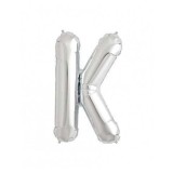 Balon Folie Litera K Argintiu - 40 cm