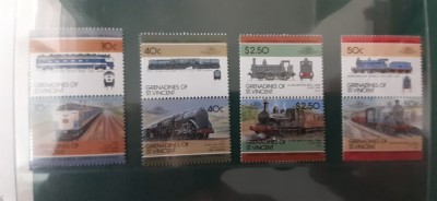 Grenadines of St Vincent-Transport,locomotive ,trenuri- serie completa ,nestampilate MNH-(T6) foto