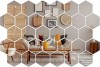 Set 32 Oglinzi Acrilice Autoadezive Luxer, Model Hexagon,18.5x16x9.3 cm, Silver