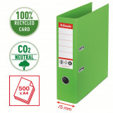 Biblioraft Esselte No.1 Power Recycled, Carton Cu Amprenta Co2 Neutra, A4, 75 Mm, Verde