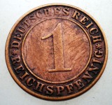 B.333 GERMANIA WEIMAR 1 REICHSPFENNIG 1936 A