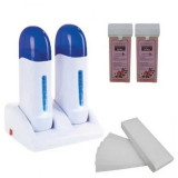 Cumpara ieftin Kit Epilare Ceara cu Incalzitor Dublu 2x100 ml, 2 Rezerve x 100g si 100 Benzi Depilatoare