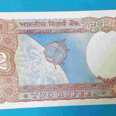 Bancnota India 2 Rupees - serie 4JP 421851 - aUNC Superba