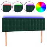 Cumpara ieftin Tablie de pat cu LED, verde inchis, 144x5x78/88 cm, catifea