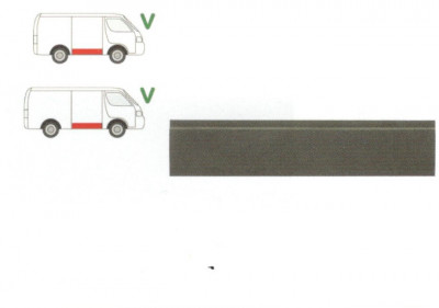 Panou reparatie usa VW LT28/31/35, 1975-1996, partea dreapta, usa culisanta;parte inferioara, cu o nervura, foto