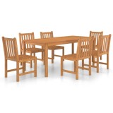 Set de mobilier de gradina cu 7 piese, 180x90 cm, lemn masiv de tec