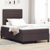VidaXL Pat cu suport pentru saltea cu saltea Culoare Maro &icirc;nchis 120x200 cm Țesătură