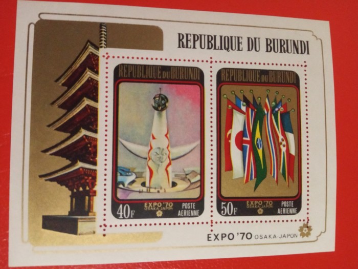 BURUNDI, EXPO OSAKA - COLIȚĂ + SERIE COMPLETĂ MNH (2 FOTO)