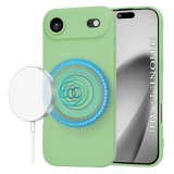 Husa silicon iPhone 17 Air Asteroid GSM SoftFlex MagSafe, verde deschis