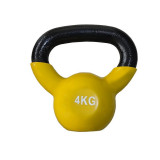 Gantera kettlebell, 4kg negru-galben, otel, 18 x 18 x 7 cm, DHS