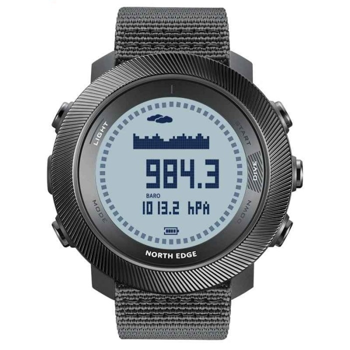 NORTH EDGE APACHE-D , Ceas inteligent sport pentru scufundari, altimetru, barometru, busola, pedometru, calorii, rezistent 10ATM