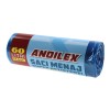 Saci menajeri / gunoi Andilex, super rezistenti, albastru, 60 L, 15 buc