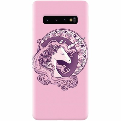 Husa silicon personalizata pentru Samsung Galaxy S10 Plus, Purple Unicorn foto