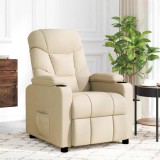 vidaXL Fotoliu de masaj, crem, material textil