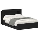 vidaXL Cadru de pat cu depozitare Negru 160 x 200 cm Lemn prelucrat 3434058