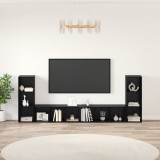 vidaXL Cabinet TV cu raft cu depozitare 4 pcs Stejar negru 37 x 35 x 107.5 cm