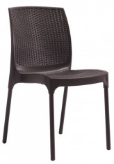 Scaun din poli-ratan, culoare cafea, D56xH84xW45xSH45cm, Sunset Rattan, 0142311, Hascevher foto