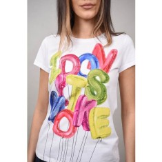TRICOU IMPRIMEU LITERE MULTICOLOR GUARENE Alb S-M