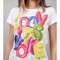TRICOU IMPRIMEU LITERE MULTICOLOR GUARENE Alb S-M