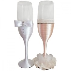 Set 2 pahare decorate pentru miri sau nasi, DSPH1638- 23h Events foto