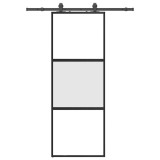 Cumpara ieftin Usa glisanta cu set feronerie neagra 76x205cm sticla securizata
