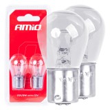 Set 2 becuri cu halogen, soclu p21, 5w, bay15d, alimentare 12v, Amio