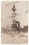 469 - BRAILA, Traian Statue, Watch, Ceas - old postcard, real Photo - used 1917