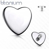 Cap de &icirc;nlocuire pentru implant din titan, inimă 3 mm, culoare argintie, grosime 1,2 mm