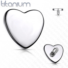 Cap de &icirc;nlocuire din titan pentru implant, inimă 4 mm, culoare argintie, grosime 1,6 mm